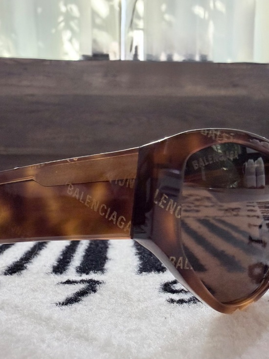 Balenciaga BB0097S 003 BROWN All Over Logo Modern Cat Eye Unisex Sunglasses main image 10